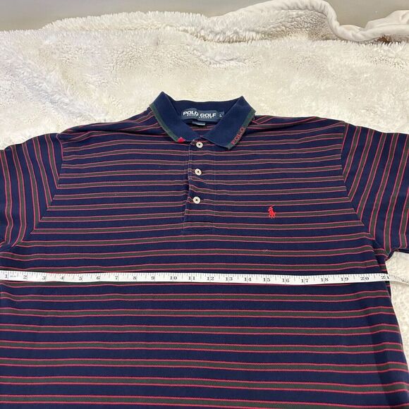 Polo Golf by‎ Ralph Lauren Stripped Polo In Blue/ Red Mens Size L - Picture 3 of 7